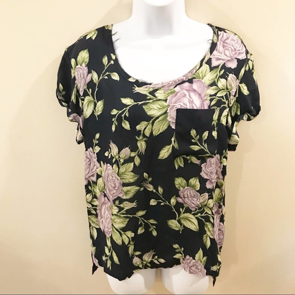 Rag & Bone Midnight The Pocket Tee 100% Silk Small